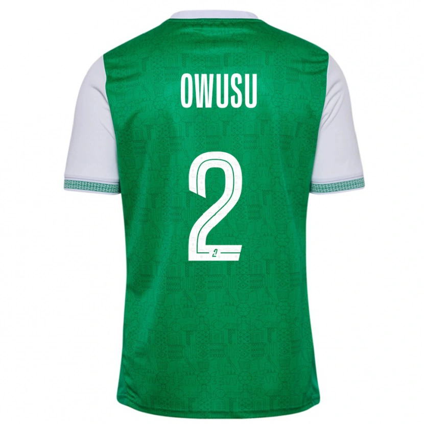 Danxen Mujer Camiseta Beres Owusu #2 Verde Blanco 1ª Equipación 2025/26 La Camisa