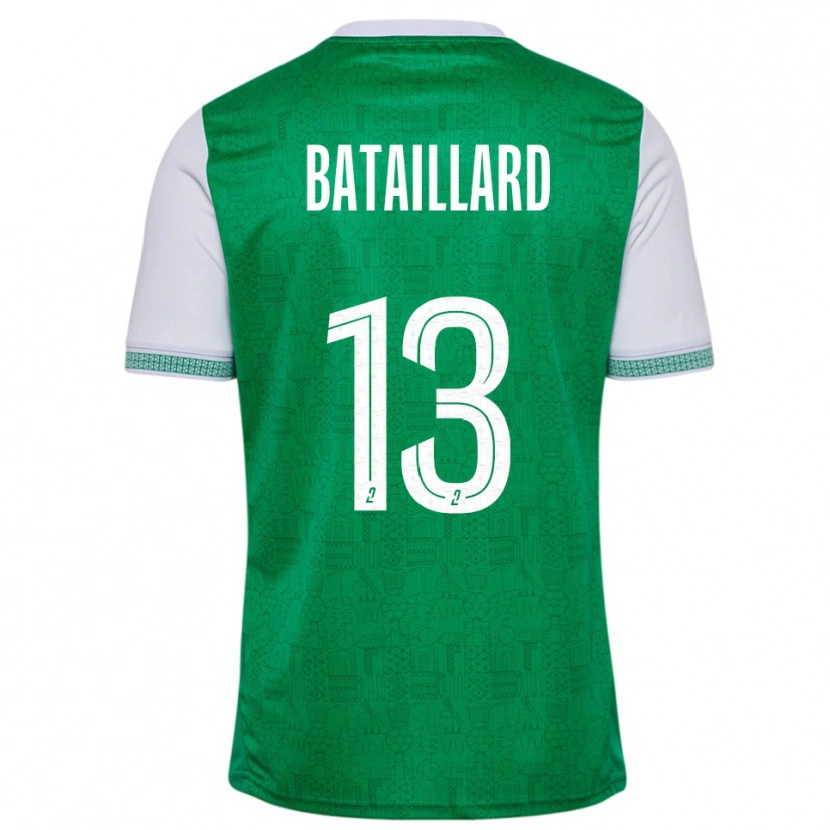 Danxen Mujer Camiseta Faustine Bataillard #13 Verde Blanco 1ª Equipación 2025/26 La Camisa