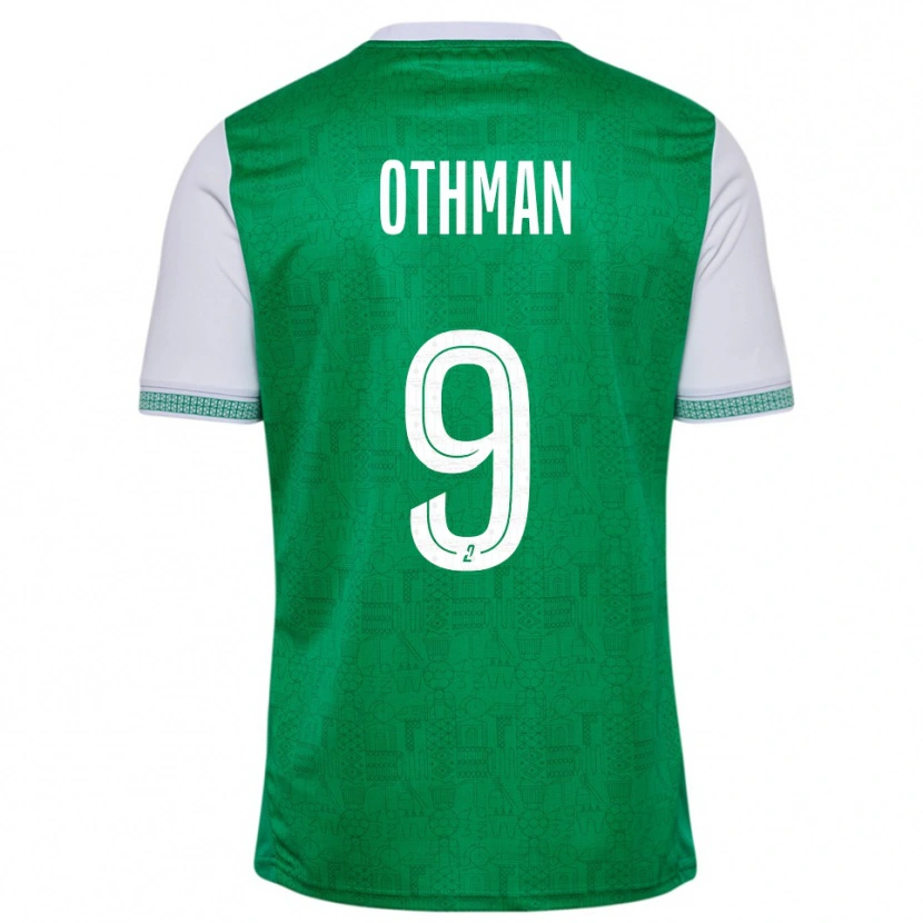 Danxen Mujer Camiseta Jibril Othman #9 Verde Blanco 1ª Equipación 2025/26 La Camisa