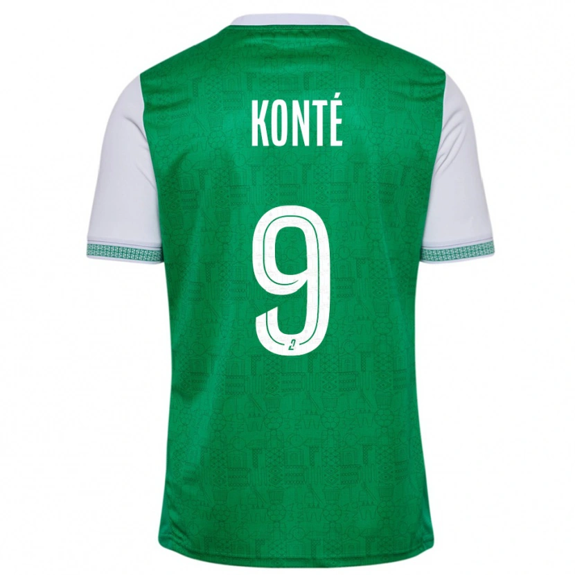 Danxen Mujer Camiseta Mamadou Konté #9 Verde Blanco 1ª Equipación 2025/26 La Camisa
