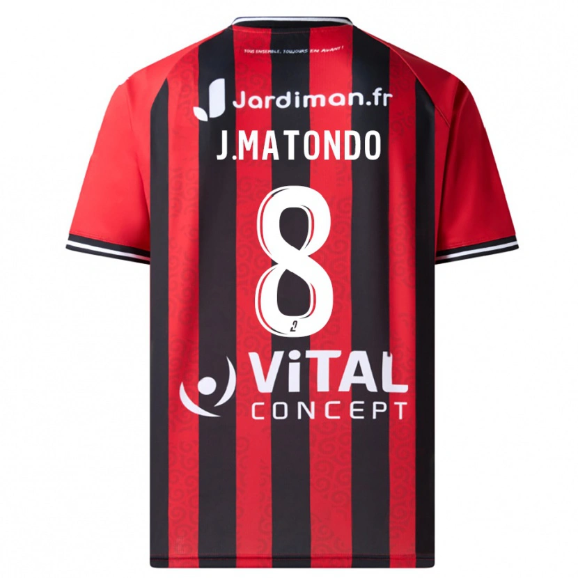 Danxen Mujer Camiseta Joël Matondo #8 Rojo Negro 1ª Equipación 2025/26 La Camisa