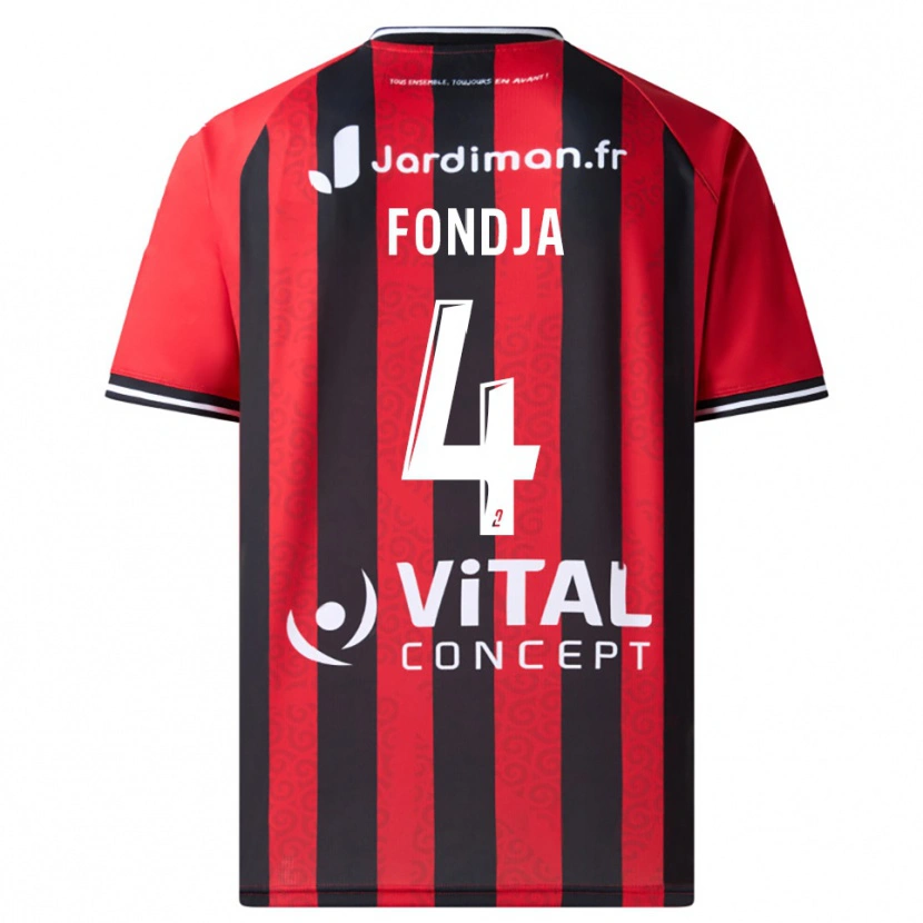 Danxen Mujer Camiseta Nathan Fondja #4 Rojo Negro 1ª Equipación 2025/26 La Camisa