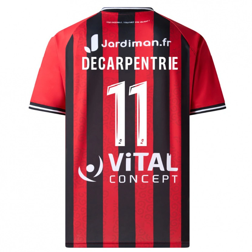 Danxen Mujer Camiseta Salatiel Decarpentrie #11 Rojo Negro 1ª Equipación 2025/26 La Camisa