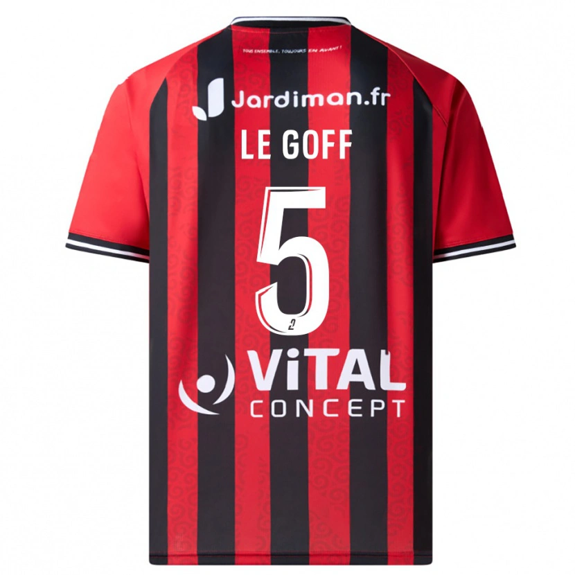 Danxen Mujer Camiseta Nathan Le Goff #5 Rojo Negro 1ª Equipación 2025/26 La Camisa