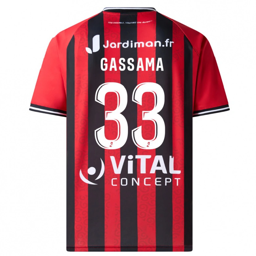 Danxen Mujer Camiseta Eden Gassama #33 Rojo Negro 1ª Equipación 2025/26 La Camisa