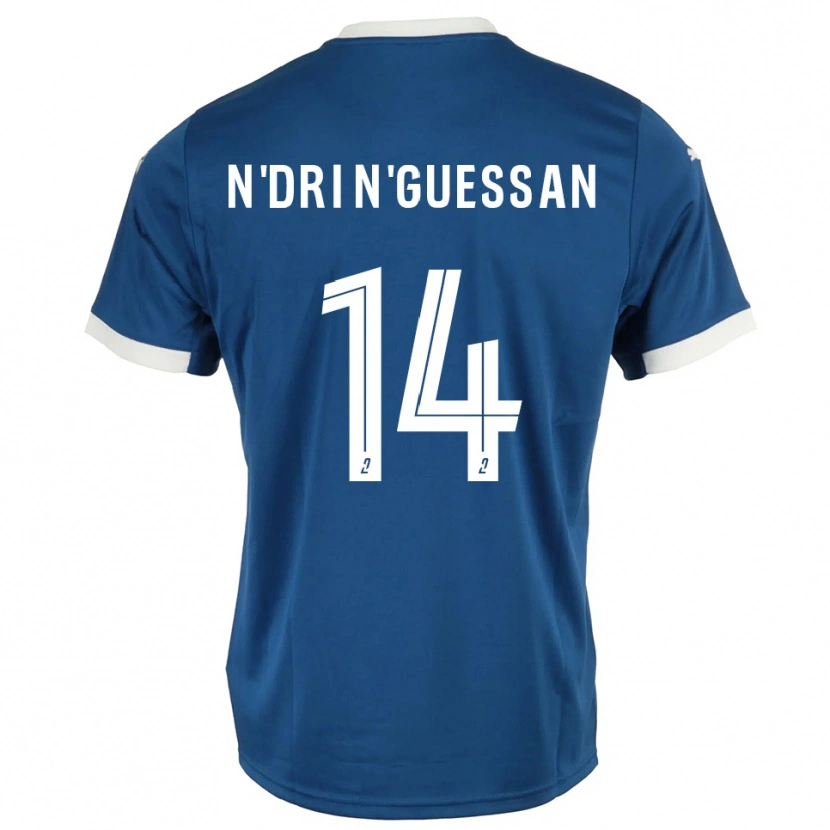 Danxen Mujer Camiseta Landry N'dri N'guessan #14 Azul Blanco 1ª Equipación 2025/26 La Camisa