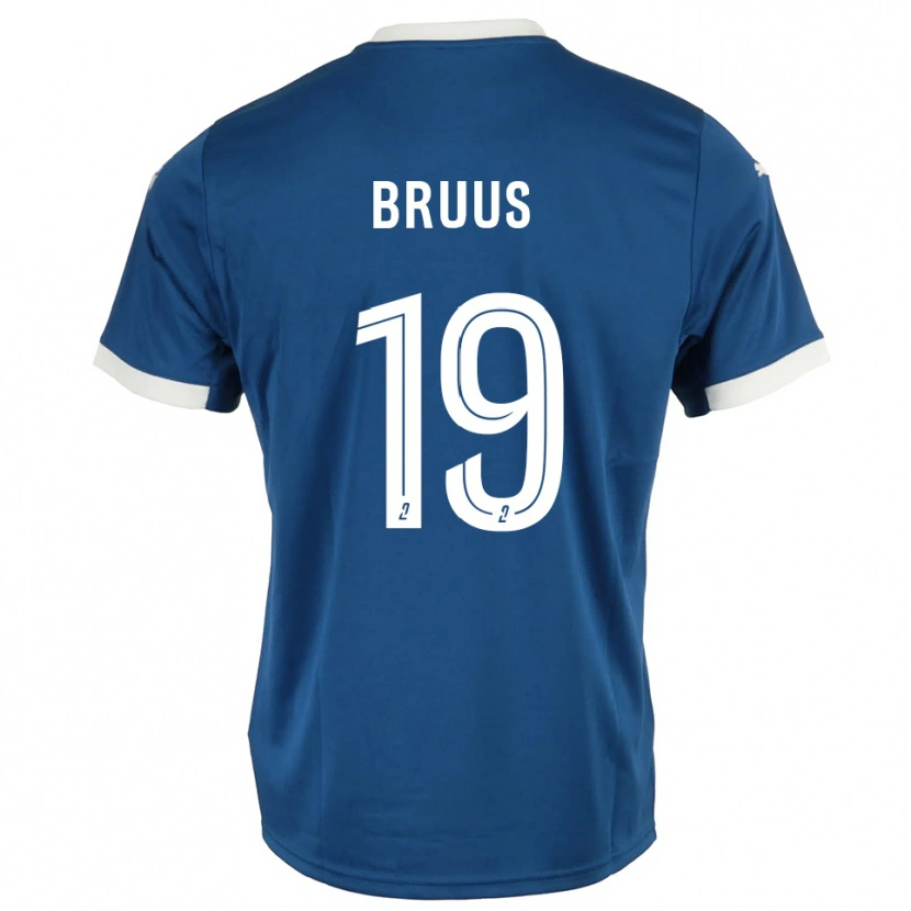 Danxen Mujer Camiseta Andreas Bruus #19 Azul Blanco 1ª Equipación 2025/26 La Camisa