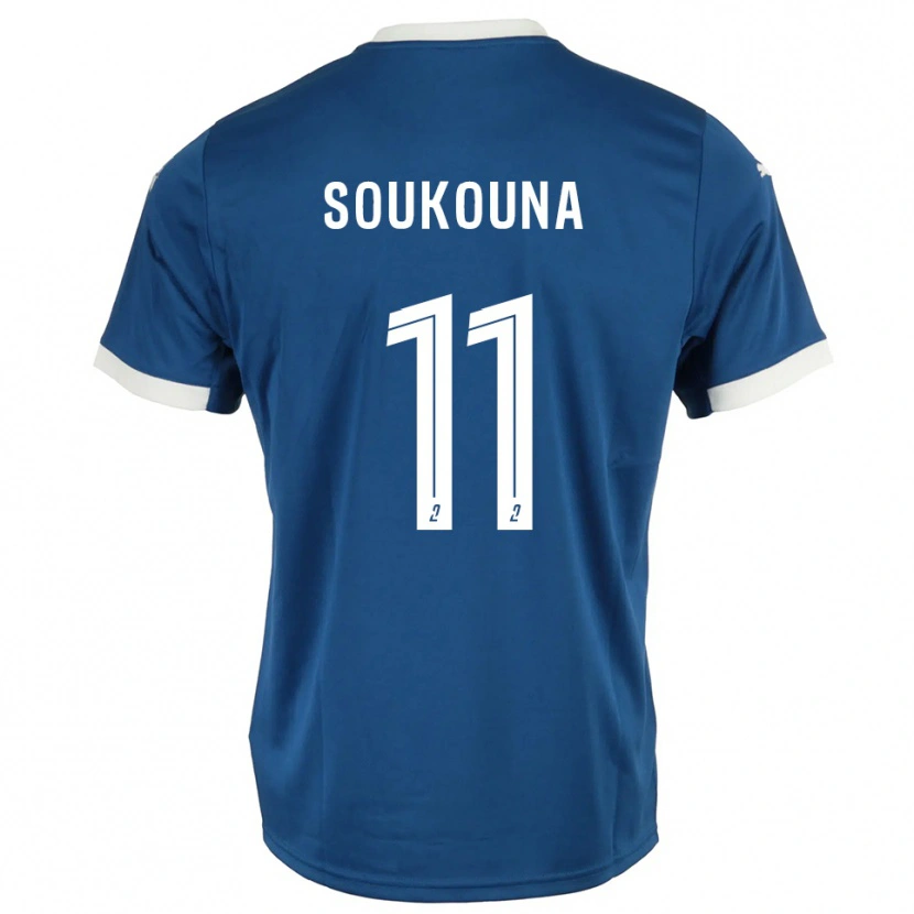 Danxen Mujer Camiseta Idrissa Soukouna #11 Azul Blanco 1ª Equipación 2025/26 La Camisa
