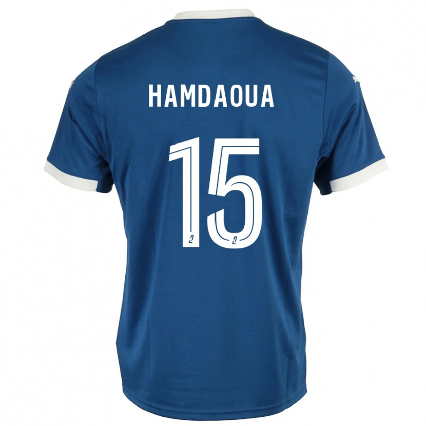 Danxen Mujer Camiseta Noham Hamdaoua #15 Azul Blanco 1ª Equipación 2025/26 La Camisa