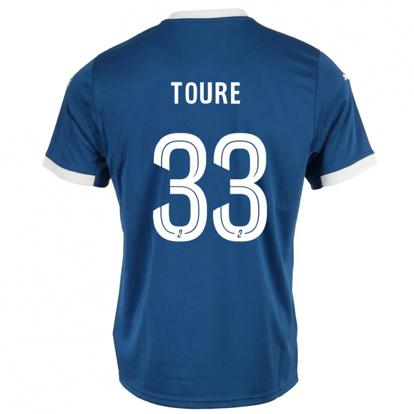 Danxen Mujer Camiseta Almami Touré #33 Azul Blanco 1ª Equipación 2025/26 La Camisa