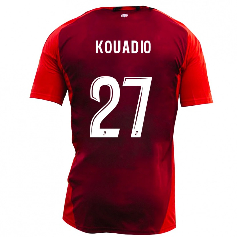Danxen Mujer Camiseta Julien Kouadio #27 Rojo Borgoña 1ª Equipación 2025/26 La Camisa