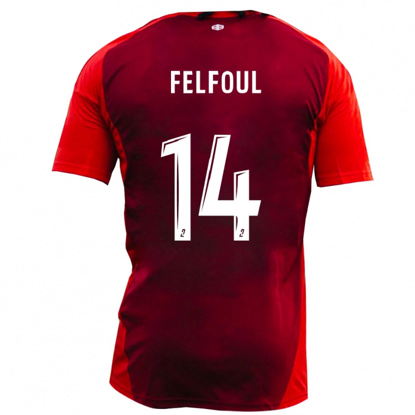 Danxen Mujer Camiseta Wassim Felfoul #14 Rojo Borgoña 1ª Equipación 2025/26 La Camisa