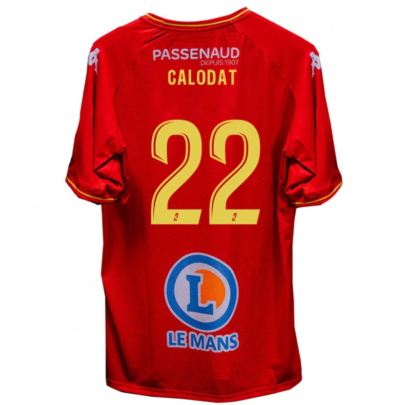 Danxen Mujer Camiseta Lucas Calodat #22 Rojo Amarillo 1ª Equipación 2025/26 La Camisa