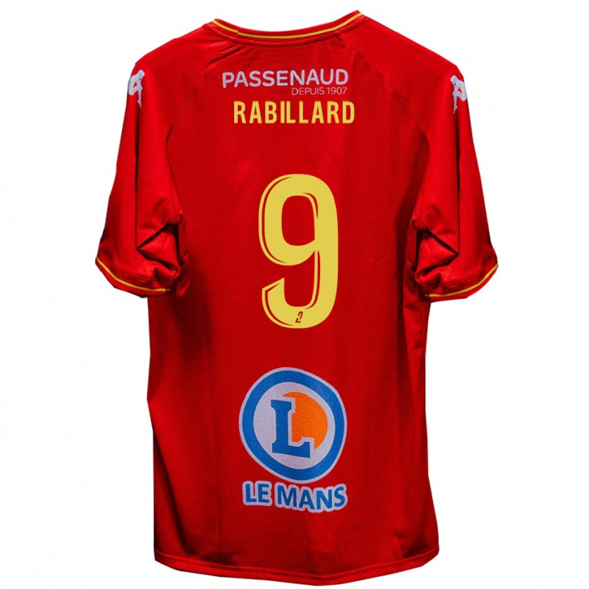 Danxen Mujer Camiseta Antoine Rabillard #9 Rojo Amarillo 1ª Equipación 2025/26 La Camisa