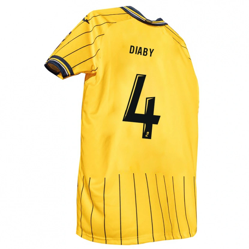 Danxen Mujer Camiseta Tidjan Diaby #4 Amarillo Azul Marino 1ª Equipación 2025/26 La Camisa