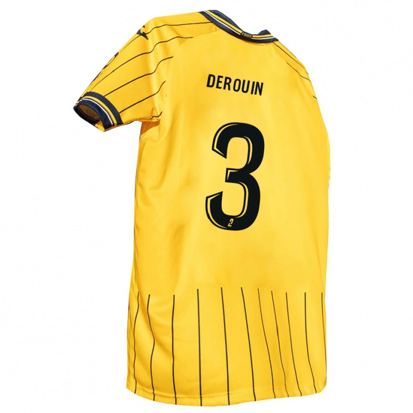 Danxen Mujer Camiseta Enzo Derouin #3 Amarillo Azul Marino 1ª Equipación 2025/26 La Camisa