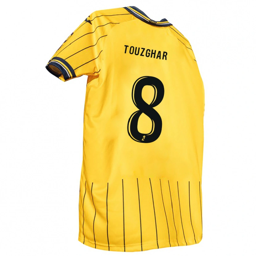 Danxen Mujer Camiseta Rayan Touzghar #8 Amarillo Azul Marino 1ª Equipación 2025/26 La Camisa