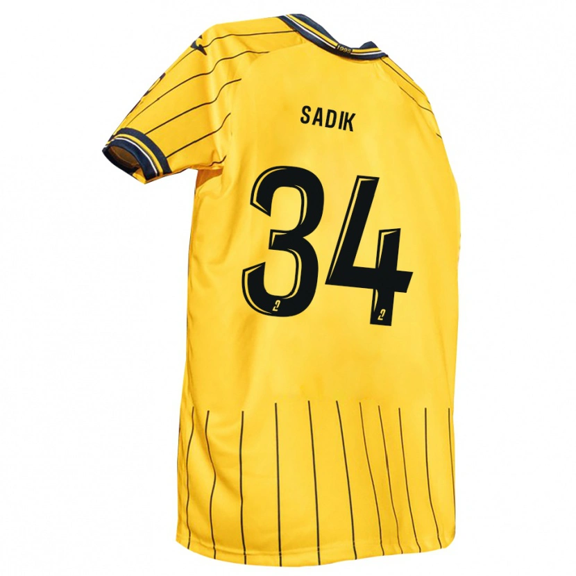 Danxen Mujer Camiseta Omar Sadik #34 Amarillo Azul Marino 1ª Equipación 2025/26 La Camisa