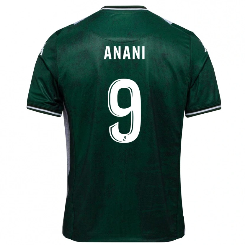 Danxen Mujer Camiseta Achille Anani #9 Verde Blanco 1ª Equipación 2025/26 La Camisa