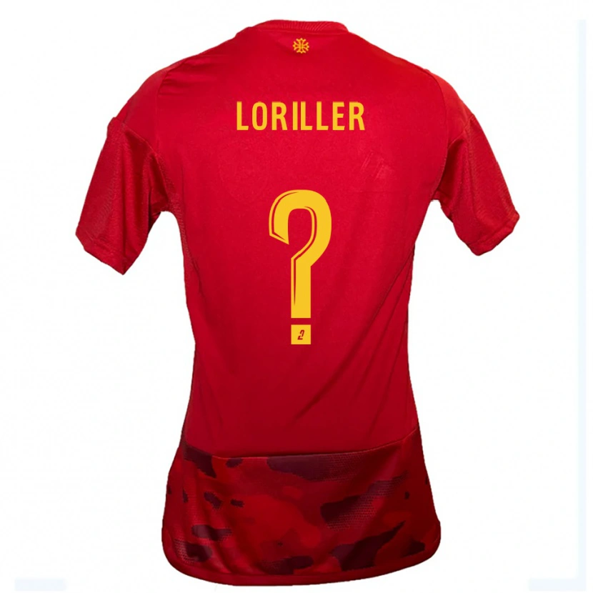 Danxen Mujer Camiseta Anthonin Loriller #0 Rojo Amarillo 1ª Equipación 2025/26 La Camisa