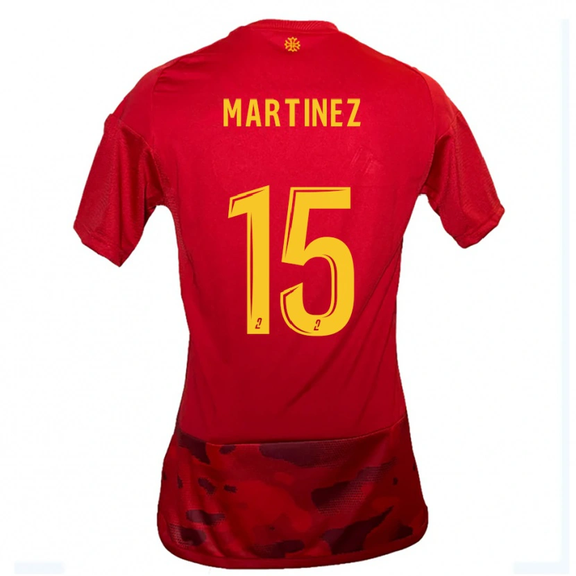 Danxen Mujer Camiseta Jorys Martinez #15 Rojo Amarillo 1ª Equipación 2025/26 La Camisa