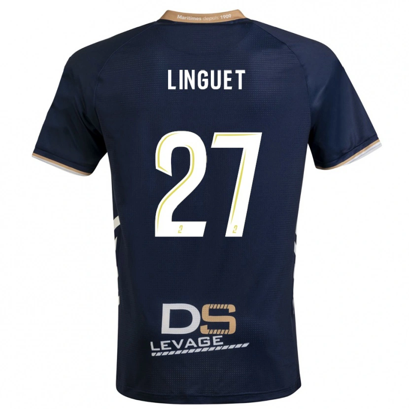 Danxen Mujer Camiseta Allan Linguet #27 Azul Marino Oro 1ª Equipación 2025/26 La Camisa