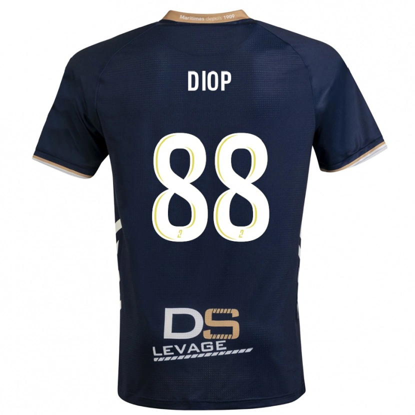 Danxen Mujer Camiseta Malick Diop #88 Azul Marino Oro 1ª Equipación 2025/26 La Camisa