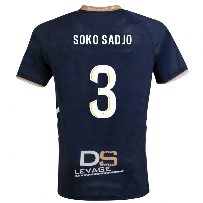 Danxen Mujer Camiseta Ryan Soko Sadjo #3 Azul Marino Oro 1ª Equipación 2025/26 La Camisa