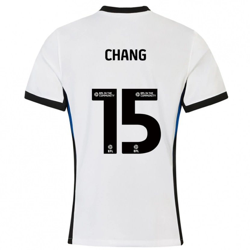 Danxen Mujer Camiseta Alfie Chang #15 Blanco Azul 2ª Equipación 2025/26 La Camisa