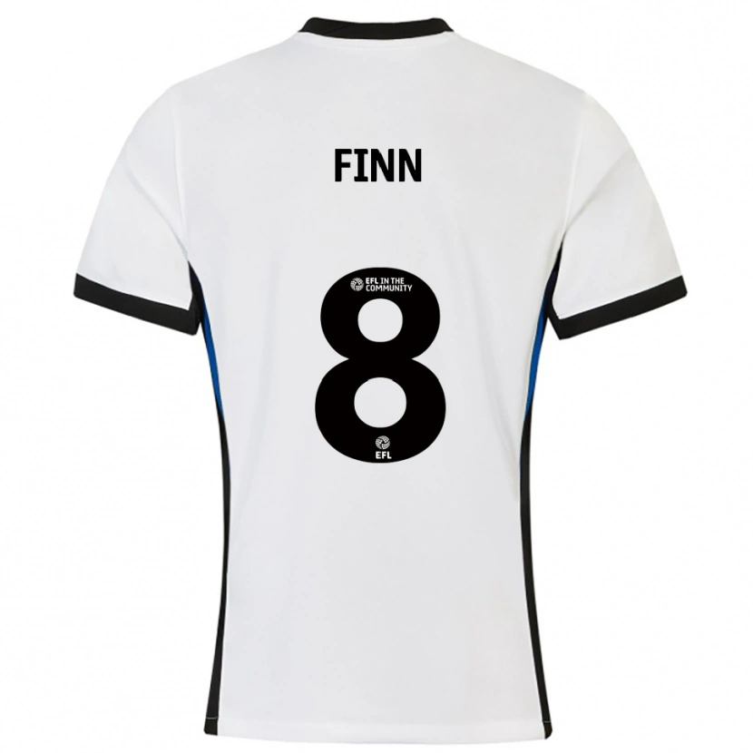 Danxen Mujer Camiseta Jamie Finn #8 Blanco Azul 2ª Equipación 2025/26 La Camisa