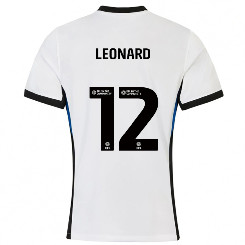 Danxen Mujer Camiseta Marc Leonard #12 Blanco Azul 2ª Equipación 2025/26 La Camisa