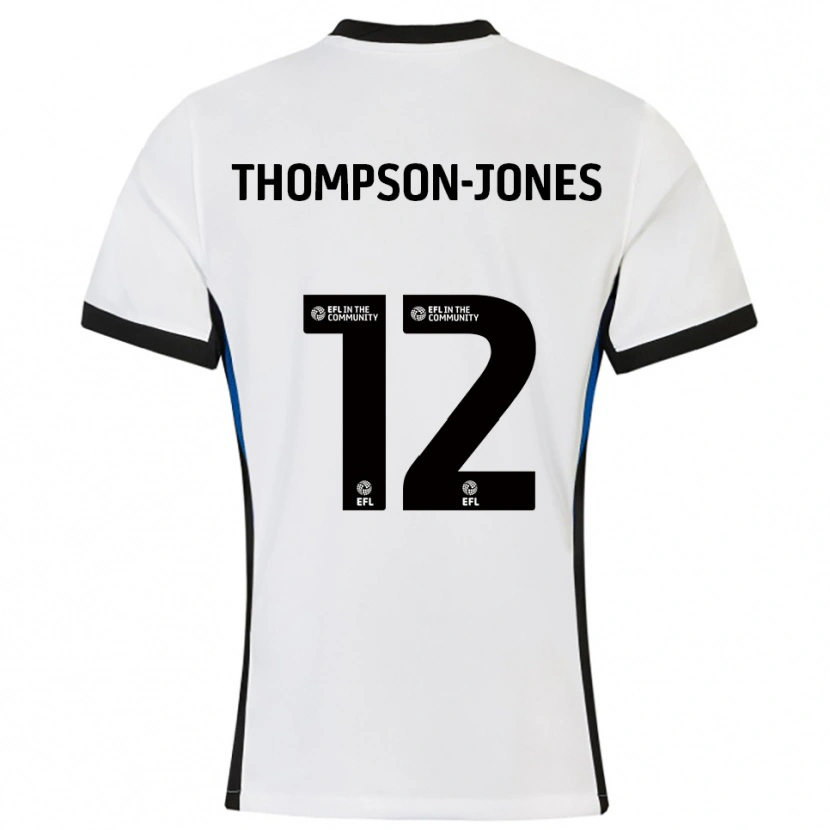 Danxen Mujer Camiseta Riquelme Thompson-Jones #12 Blanco Azul 2ª Equipación 2025/26 La Camisa