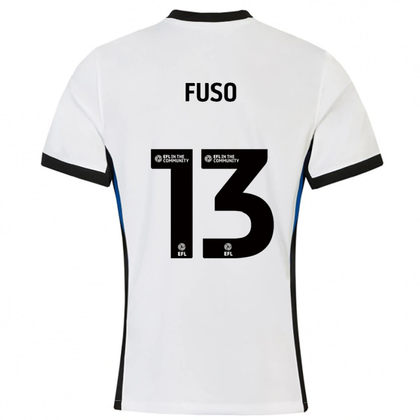 Danxen Mujer Camiseta Ivana Fuso #13 Blanco Azul 2ª Equipación 2025/26 La Camisa