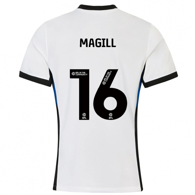 Danxen Mujer Camiseta Simone Magill #16 Blanco Azul 2ª Equipación 2025/26 La Camisa