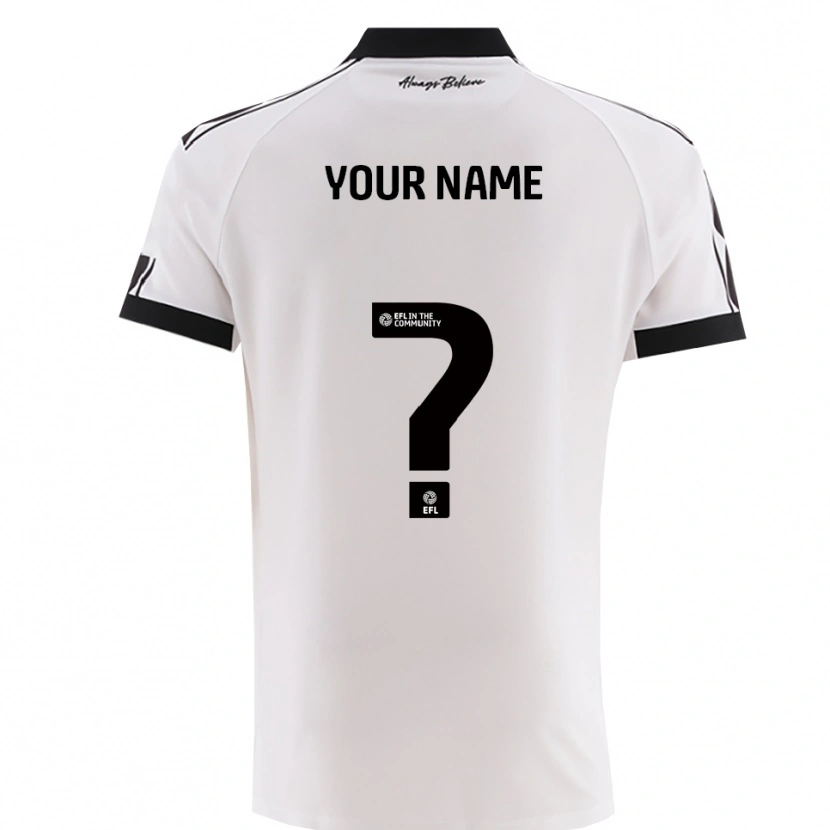 Danxen Mujer Camiseta Su Nombre #0 Blanco Negro 2ª Equipación 2025/26 La Camisa