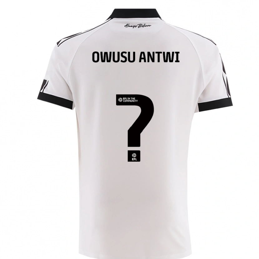 Danxen Mujer Camiseta Filbert Owusu-Antwi #0 Blanco Negro 2ª Equipación 2025/26 La Camisa