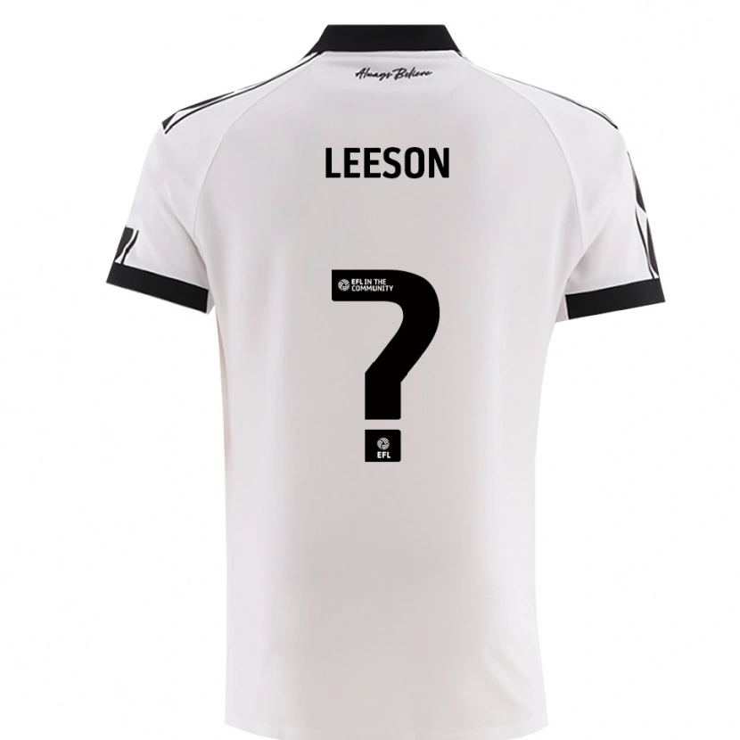 Danxen Mujer Camiseta Harry Leeson #0 Blanco Negro 2ª Equipación 2025/26 La Camisa
