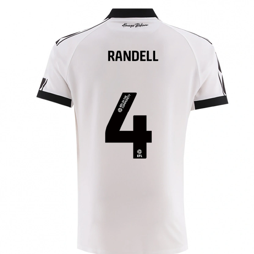 Danxen Mujer Camiseta Adam Randell #4 Blanco Negro 2ª Equipación 2025/26 La Camisa