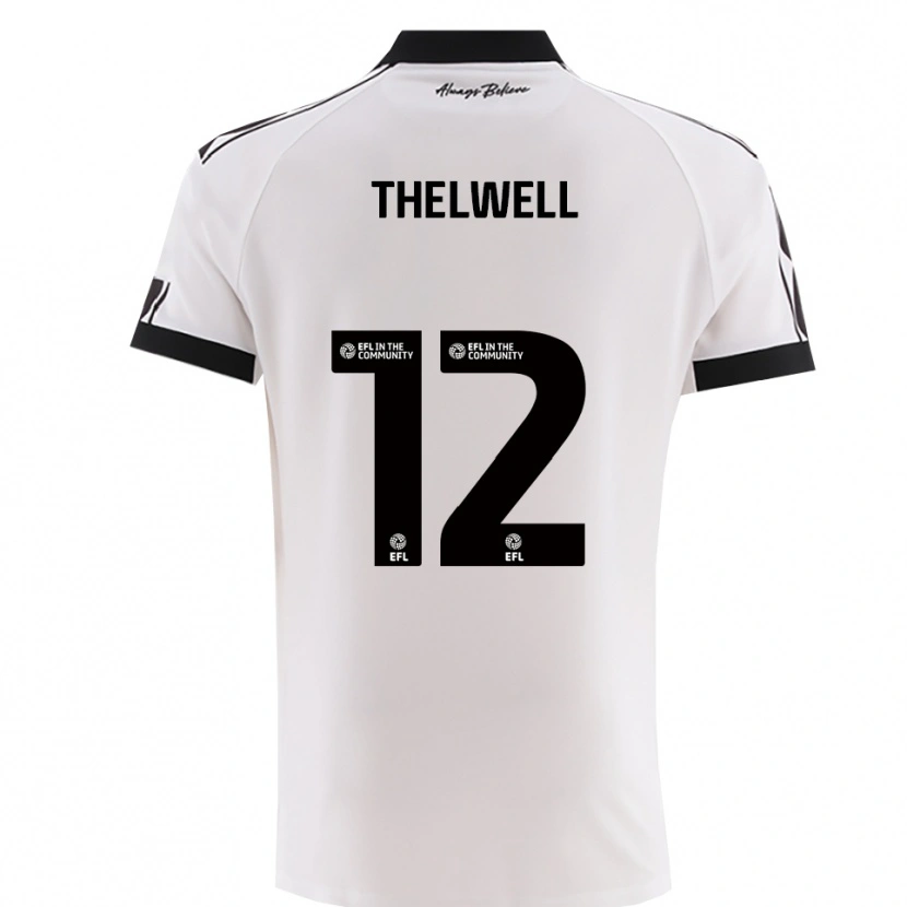 Danxen Mujer Camiseta Marley Thelwell #12 Blanco Negro 2ª Equipación 2025/26 La Camisa