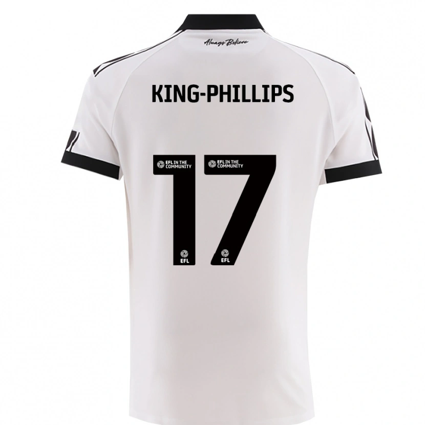 Danxen Mujer Camiseta Zac King-Phillips #17 Blanco Negro 2ª Equipación 2025/26 La Camisa