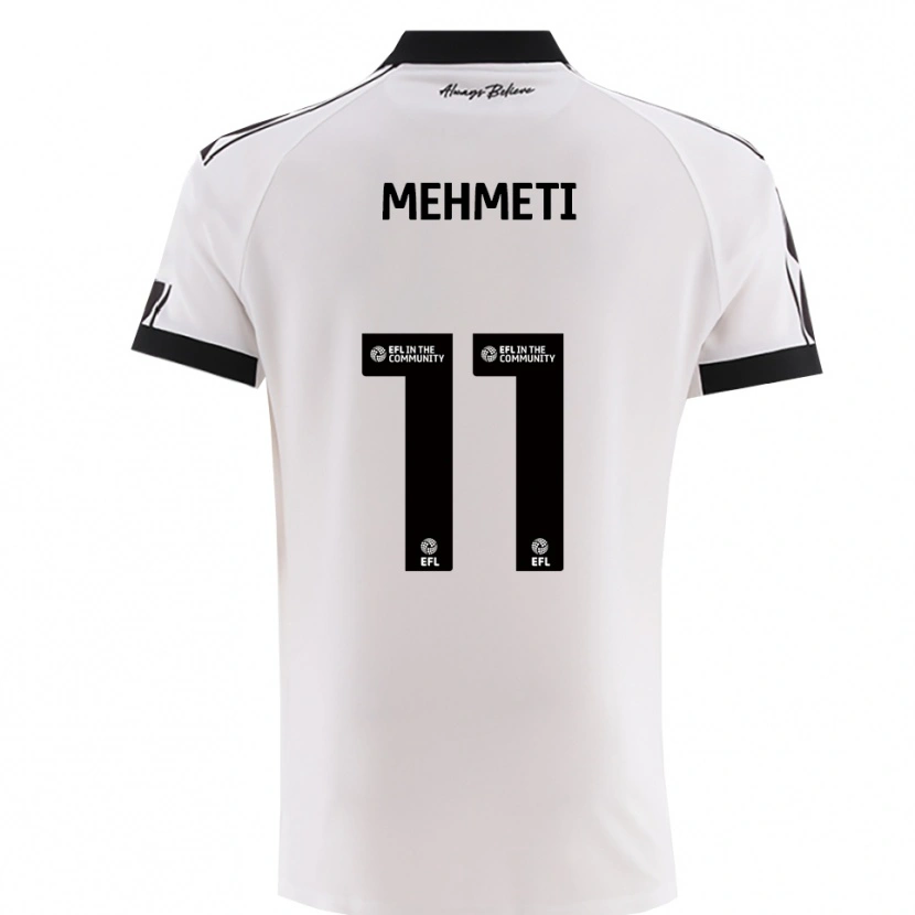 Danxen Mujer Camiseta Anis Mehmeti #11 Blanco Negro 2ª Equipación 2025/26 La Camisa