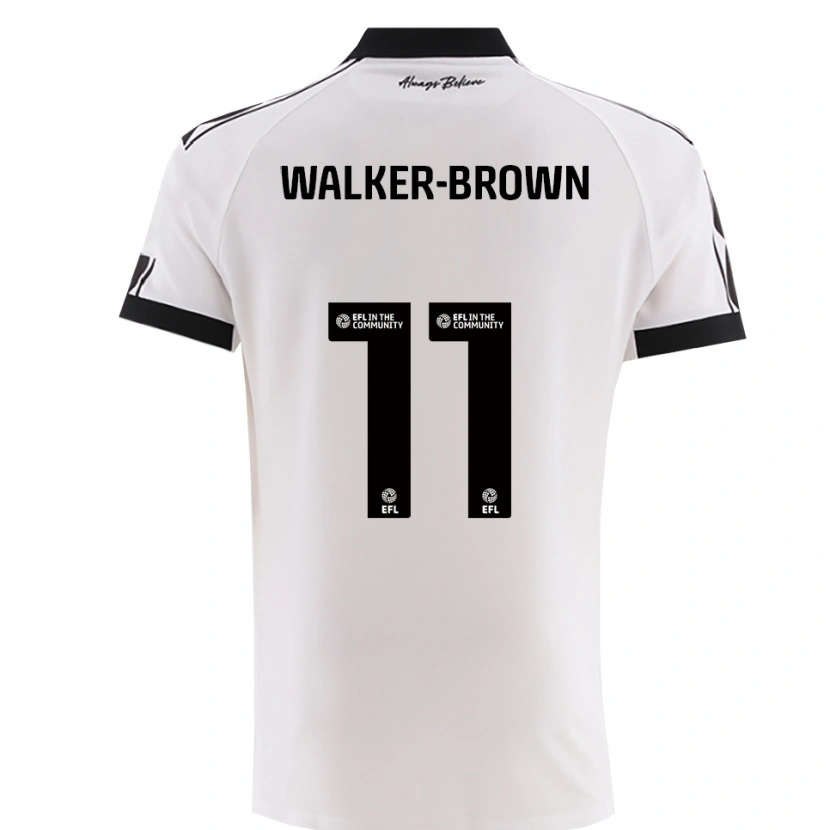 Danxen Mujer Camiseta Rushon Walker-Brown #11 Blanco Negro 2ª Equipación 2025/26 La Camisa