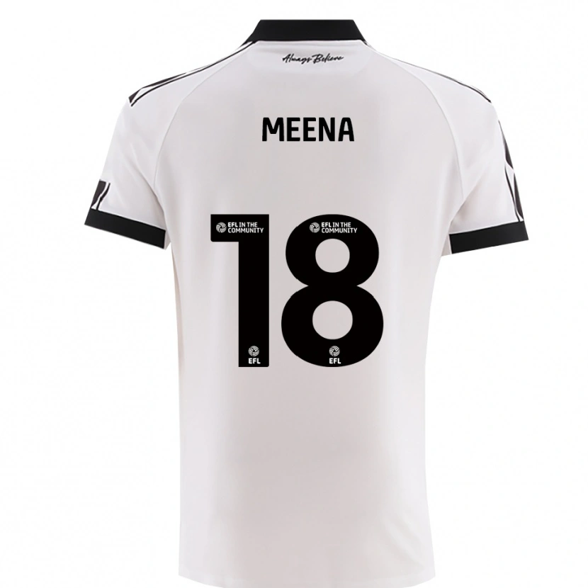 Danxen Mujer Camiseta Malaika Meena #18 Blanco Negro 2ª Equipación 2025/26 La Camisa