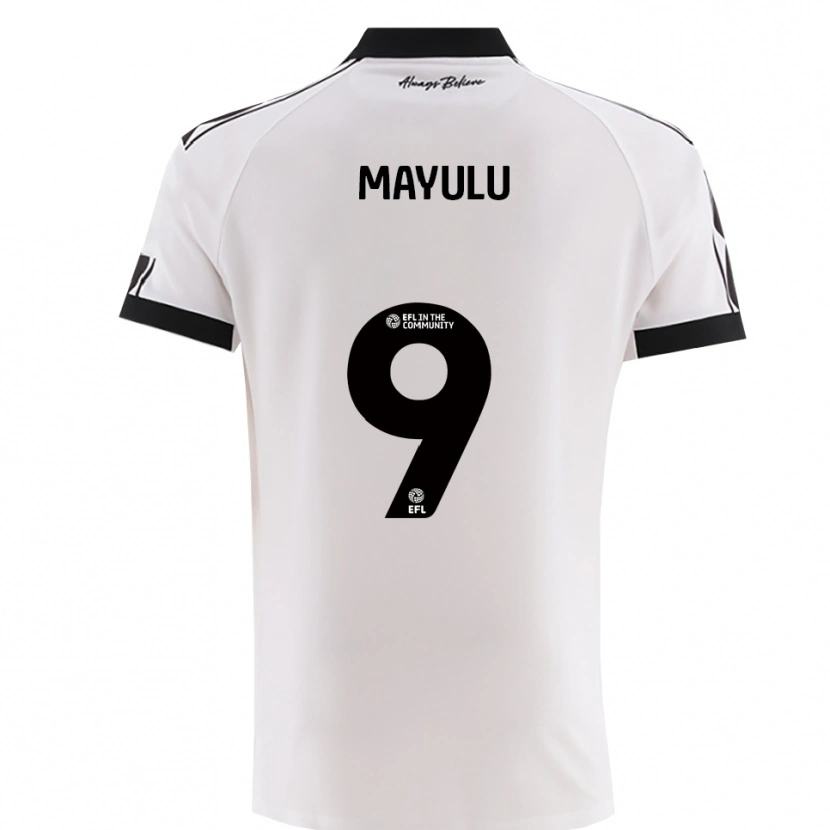 Danxen Mujer Camiseta Fally Mayulu #9 Blanco Negro 2ª Equipación 2025/26 La Camisa