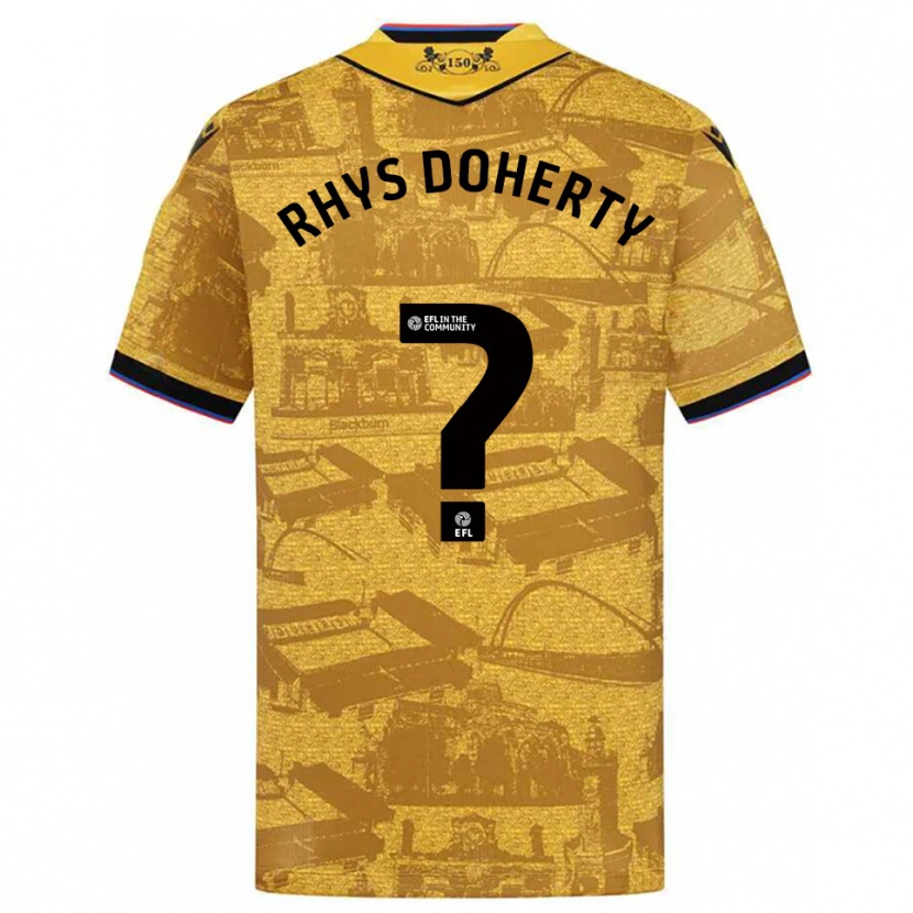 Danxen Mujer Camiseta Rhys Doherty #0 Oro Negro 2ª Equipación 2025/26 La Camisa
