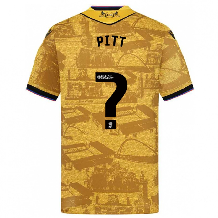 Danxen Mujer Camiseta Theo Pitt #0 Oro Negro 2ª Equipación 2025/26 La Camisa