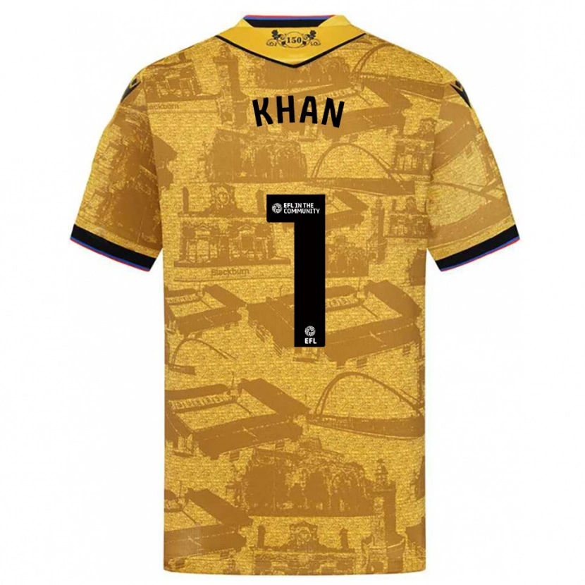 Danxen Mujer Camiseta Adam Khan #1 Oro Negro 2ª Equipación 2025/26 La Camisa