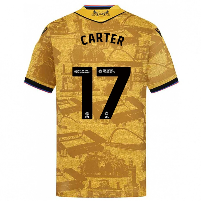 Danxen Mujer Camiseta Hayden Carter #17 Oro Negro 2ª Equipación 2025/26 La Camisa