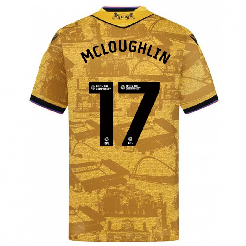 Danxen Mujer Camiseta Sean Mcloughlin #17 Oro Negro 2ª Equipación 2025/26 La Camisa