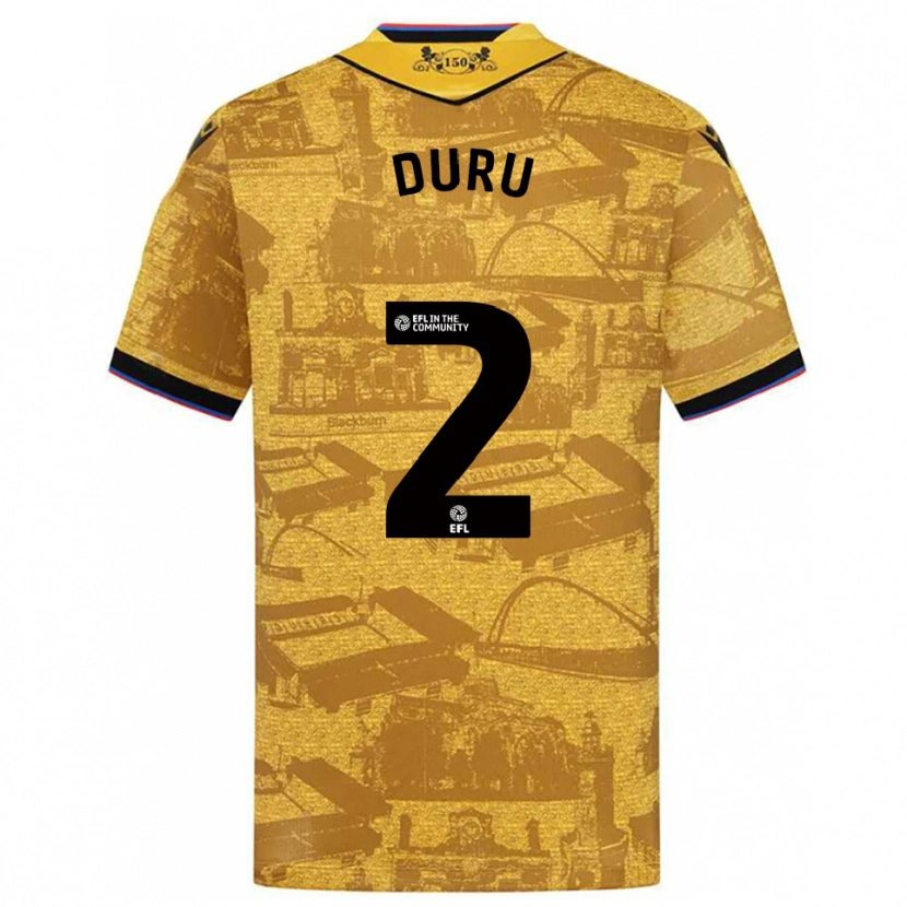 Danxen Mujer Camiseta Leo Duru #2 Oro Negro 2ª Equipación 2025/26 La Camisa